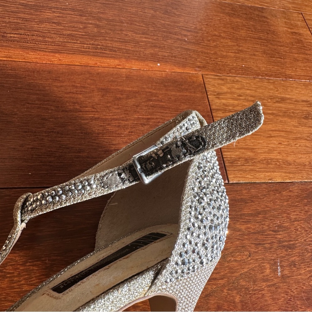 INC Sparkly Open Toe High Heel Bow Sandal Heels - Picture 7 of 8